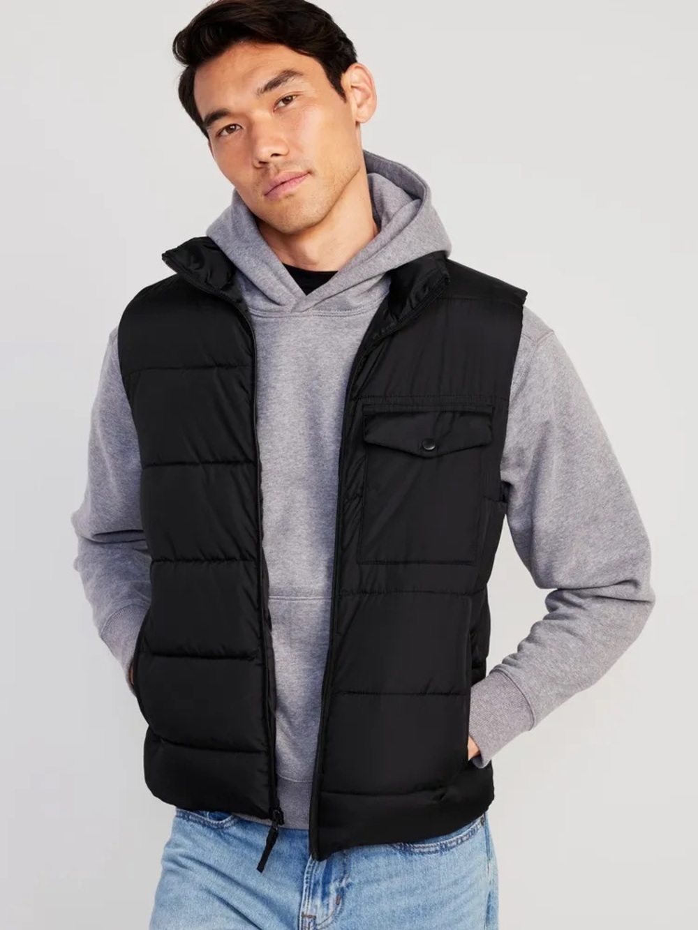 NWT Old Navy Puffer Vest Zipper Black Men’s LT Large Tall 746646